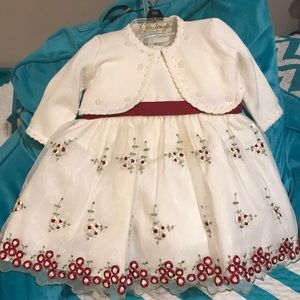 Baby girls dress w/sweater, size 6/M